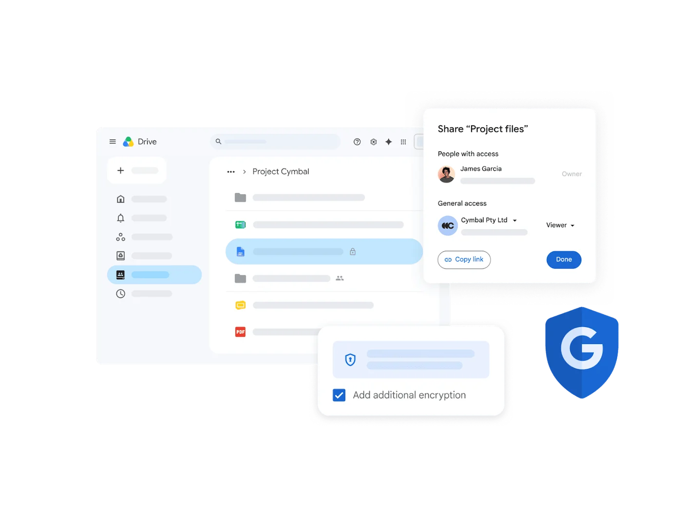 Carpeta compartida en Google Drive con control de acceso por persona